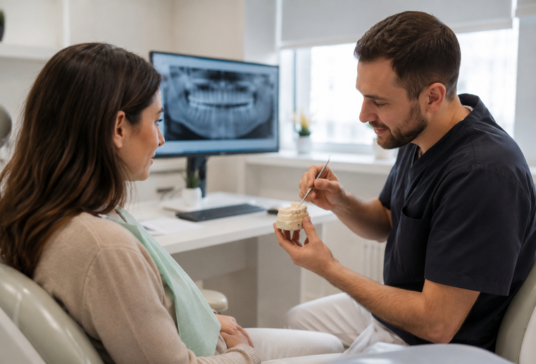 Consultație pentru alegerea tipului potrivit de coroană dentară la STOMESTET Cluj