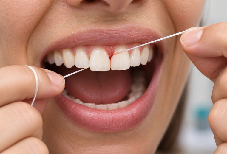 Gingii inflamate care sângerează în timpul igienei dentare
